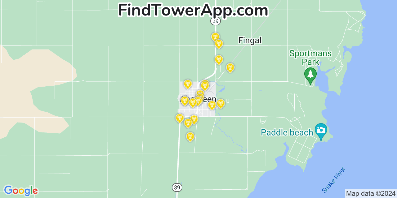 T-Mobile 4G/5G cell tower coverage map Aberdeen, Idaho