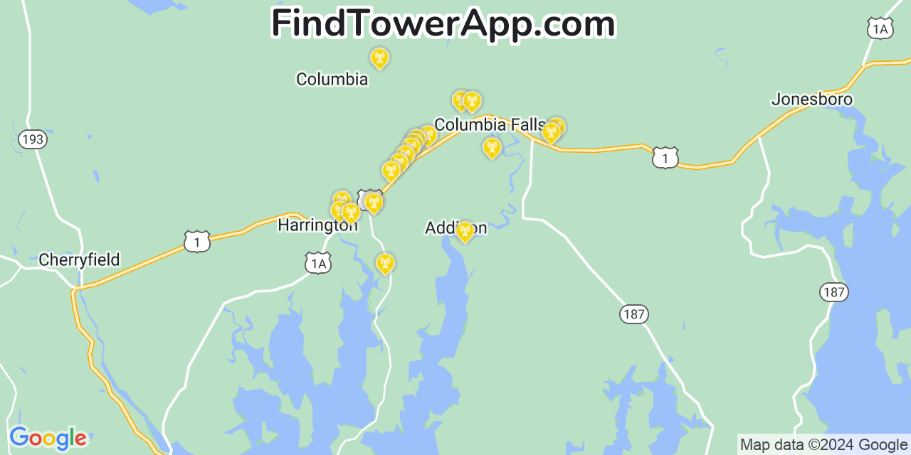 T-Mobile 4G/5G cell tower coverage map Addison, Maine
