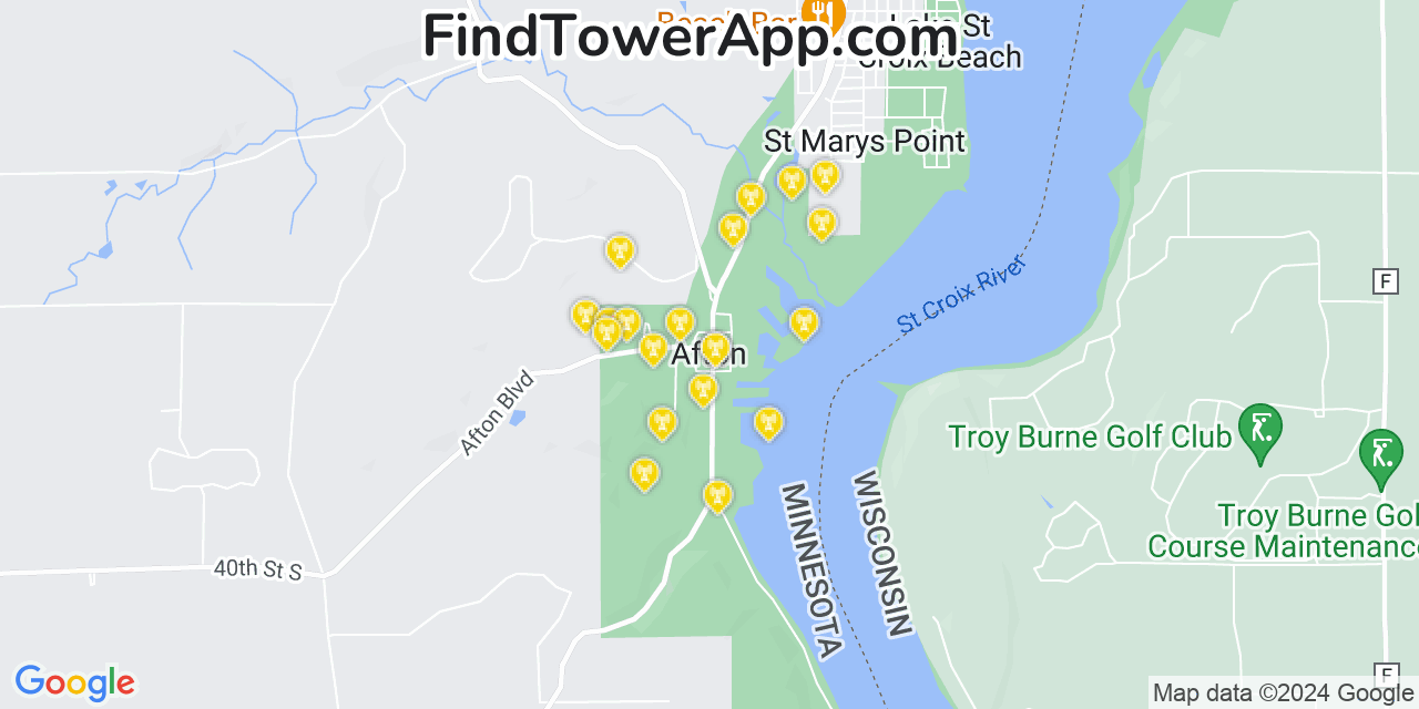 T-Mobile 4G/5G cell tower coverage map Afton, Minnesota