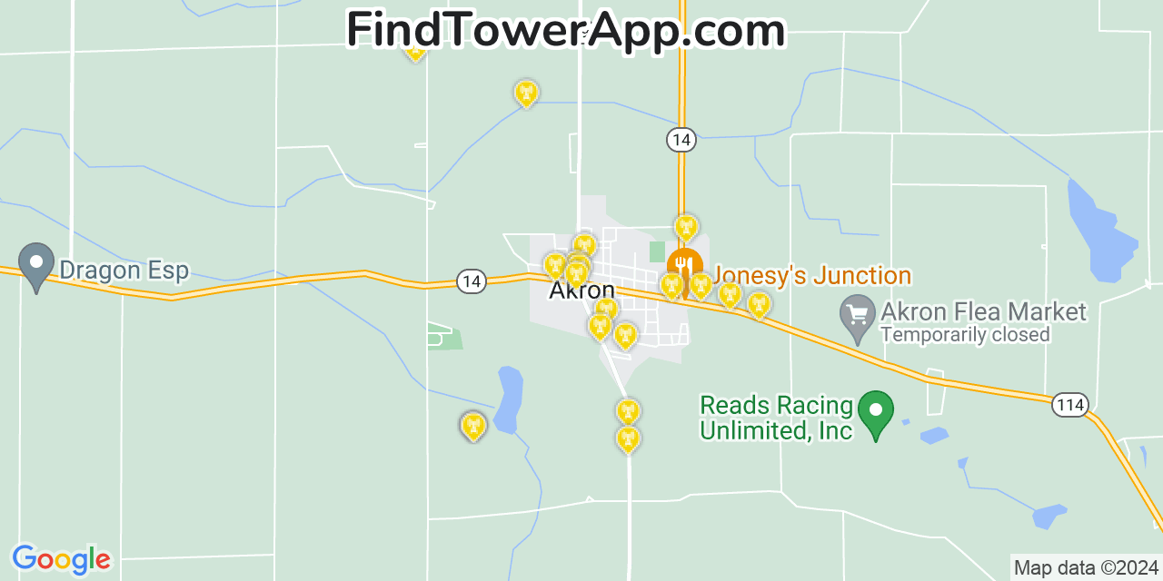 T-Mobile 4G/5G cell tower coverage map Akron, Indiana