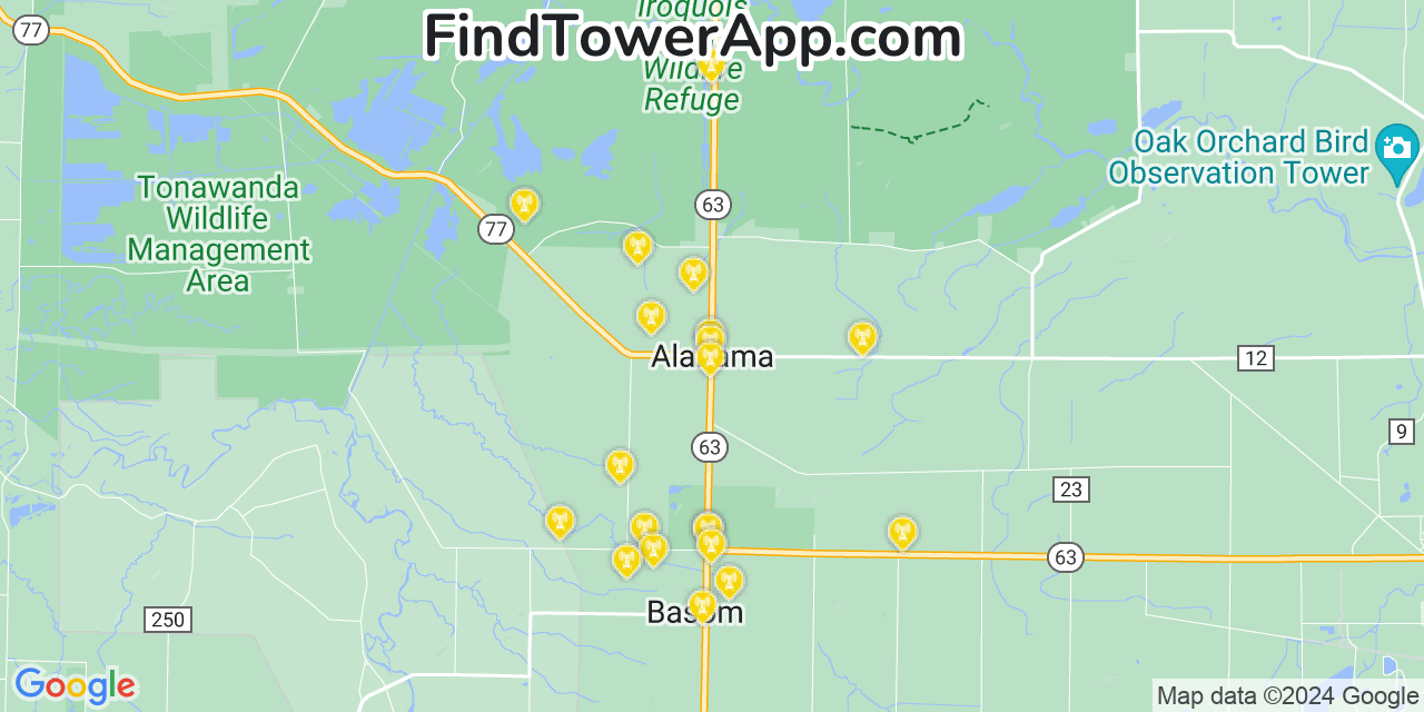 T-Mobile 4G/5G cell tower coverage map Alabama, New York