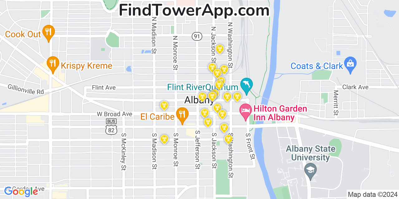 T-Mobile 4G/5G cell tower coverage map Albany, Georgia