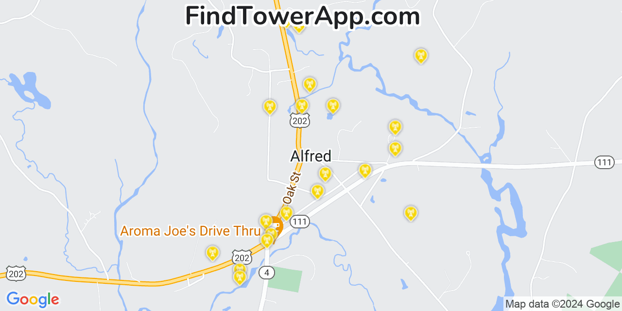 T-Mobile 4G/5G cell tower coverage map Alfred, Maine