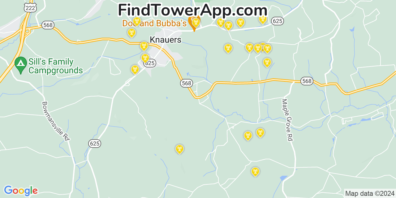 AT&T 4G/5G cell tower coverage map Alleghenyville, Pennsylvania