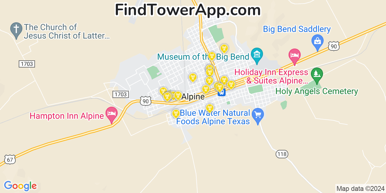 T-Mobile 4G/5G cell tower coverage map Alpine, Texas