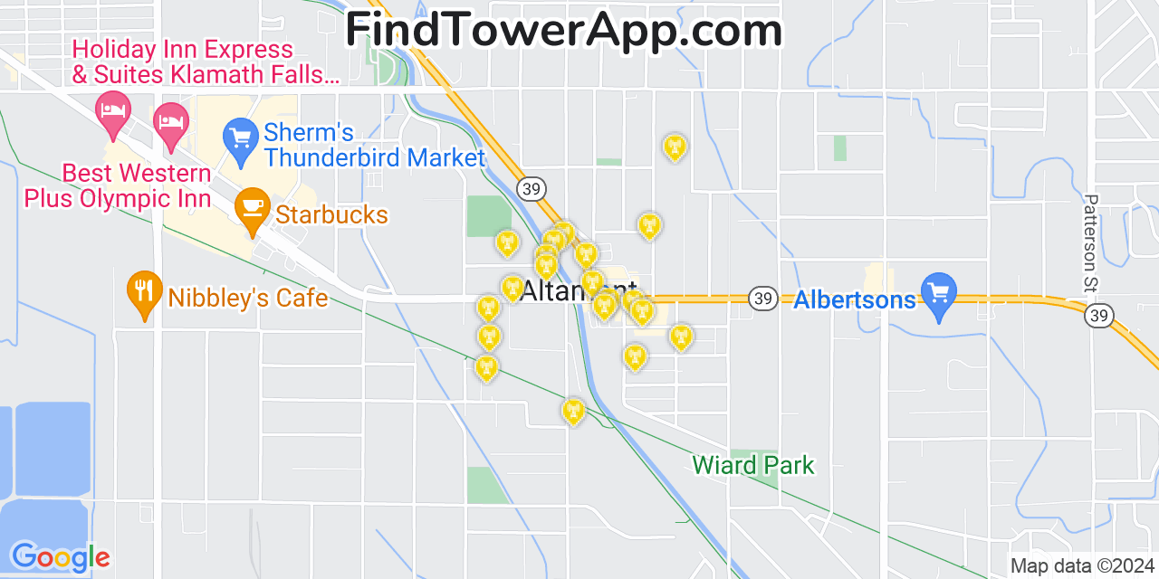 T-Mobile 4G/5G cell tower coverage map Altamont, Oregon