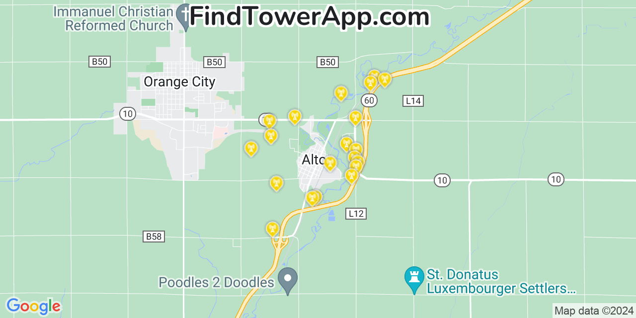 T-Mobile 4G/5G cell tower coverage map Alton, Iowa