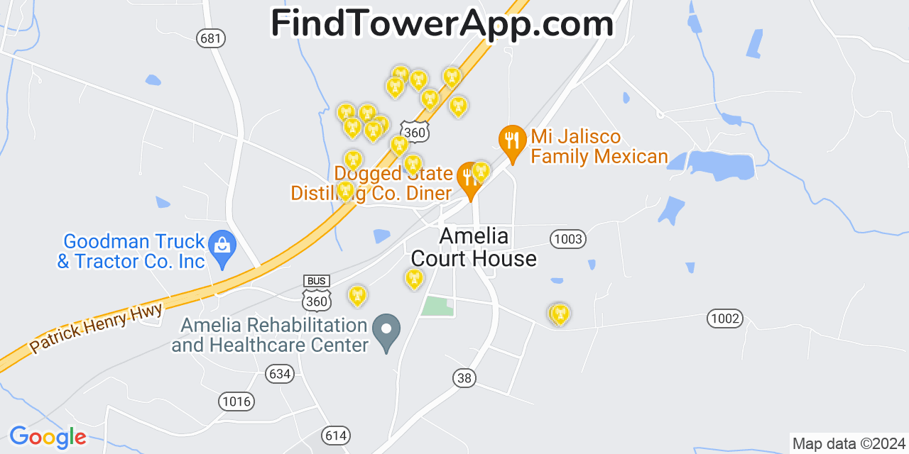 T-Mobile 4G/5G cell tower coverage map Amelia Court House, Virginia