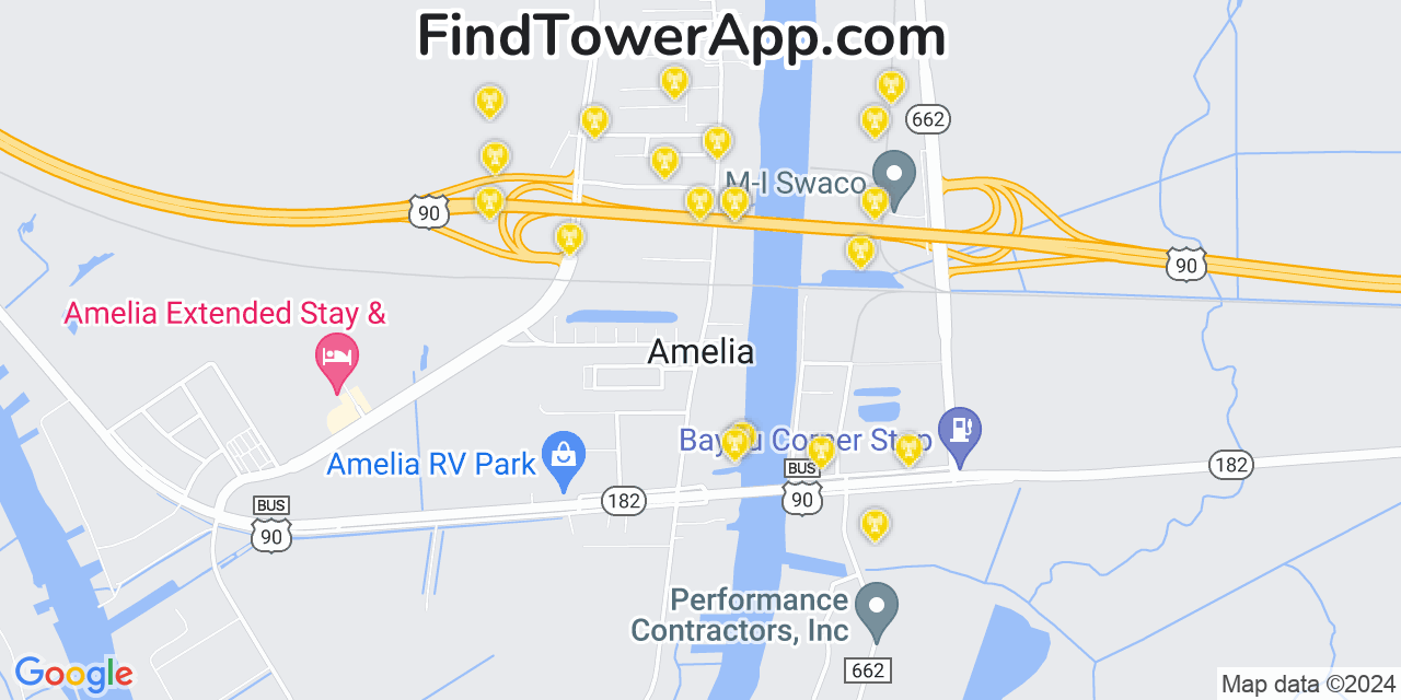 T-Mobile 4G/5G cell tower coverage map Amelia, Louisiana
