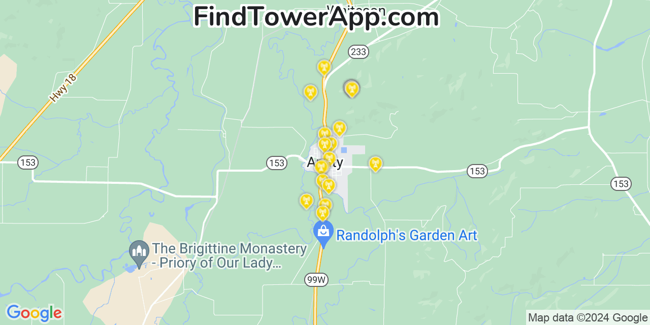 AT&T 4G/5G cell tower coverage map Amity, Oregon