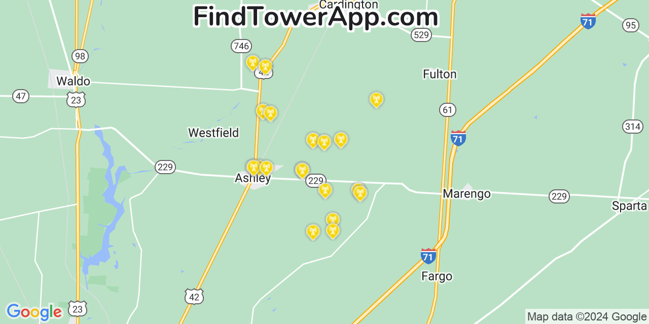 AT&T 4G/5G cell tower coverage map Apple Valley, Ohio