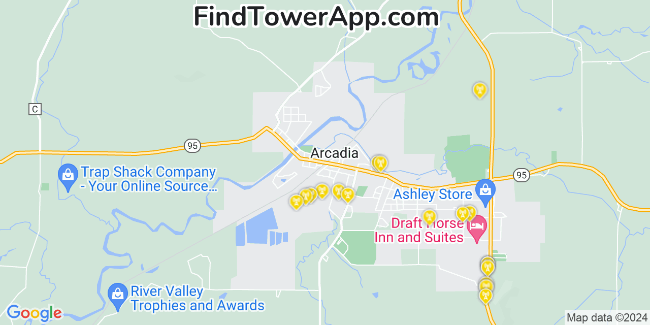 AT&T 4G/5G cell tower coverage map Arcadia, Wisconsin