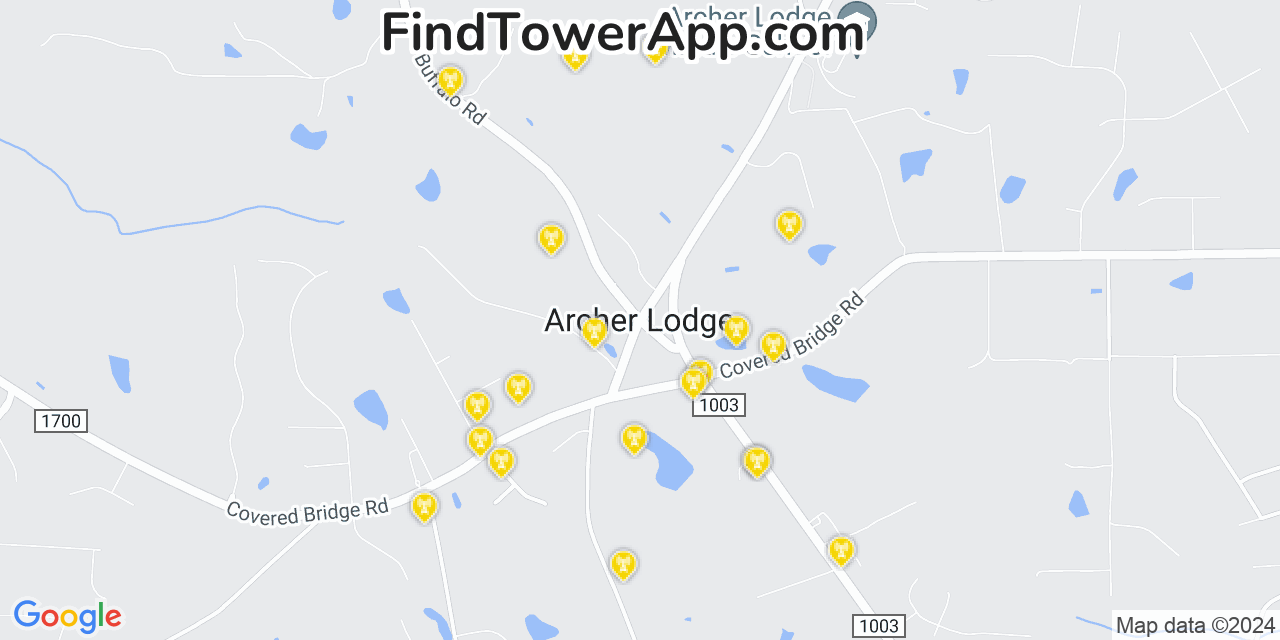 Verizon 4G/5G cell tower coverage map Archer Lodge, North Carolina