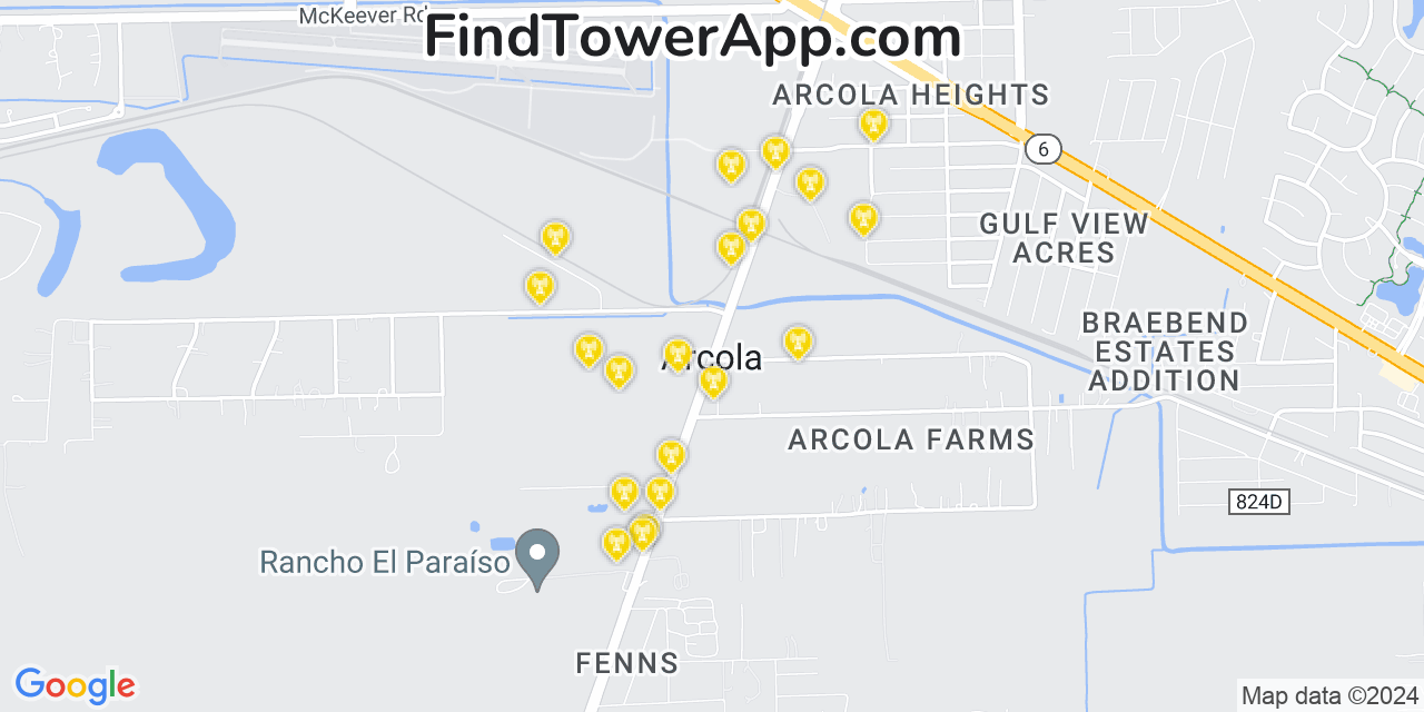 T-Mobile 4G/5G cell tower coverage map Arcola, Texas