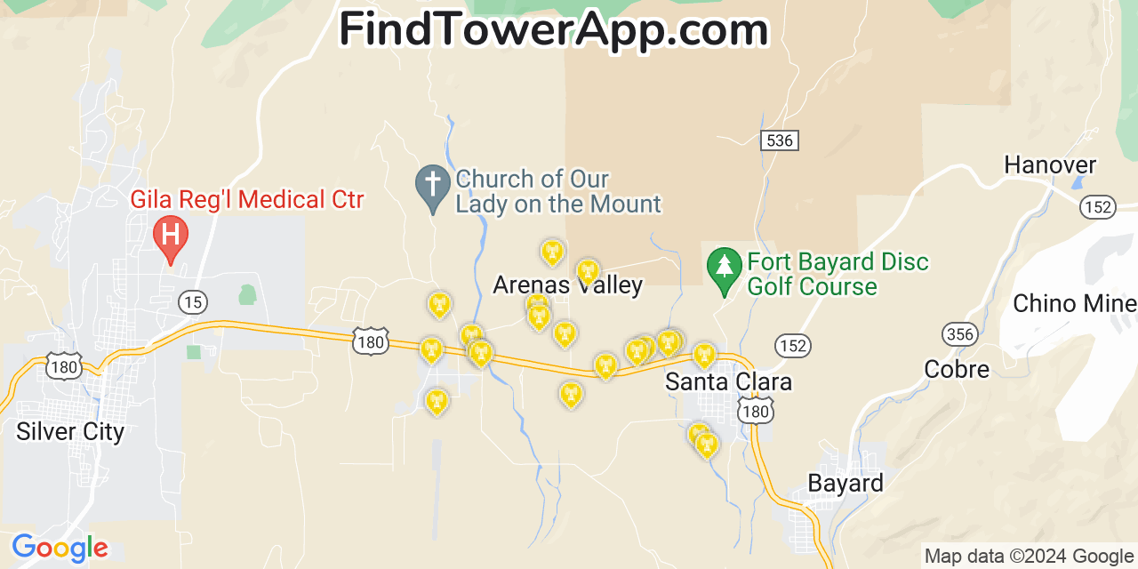 T-Mobile 4G/5G cell tower coverage map Arenas Valley, New Mexico