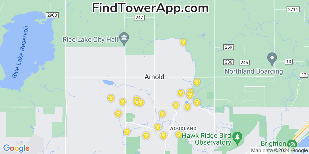 T-Mobile 4G/5G cell tower coverage map Arnold, Minnesota