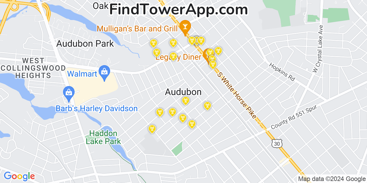 T-Mobile 4G/5G cell tower coverage map Audubon, New Jersey