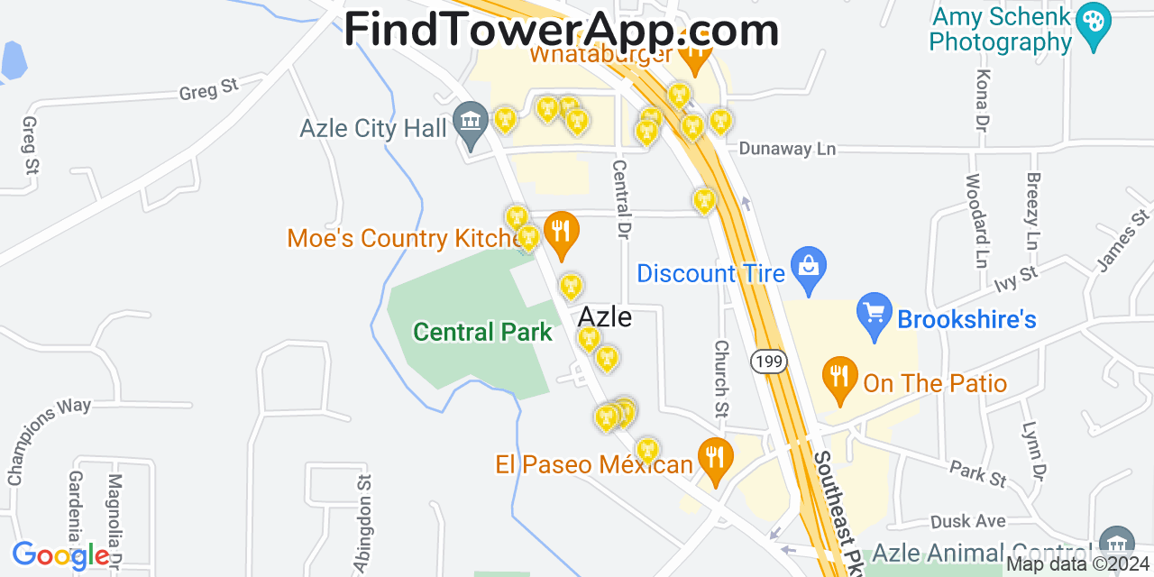 T-Mobile 4G/5G cell tower coverage map Azle, Texas