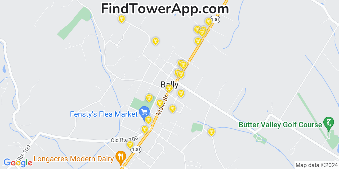 AT&T 4G/5G cell tower coverage map Bally, Pennsylvania