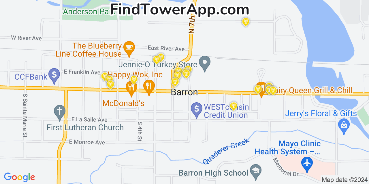 T-Mobile 4G/5G cell tower coverage map Barron, Wisconsin