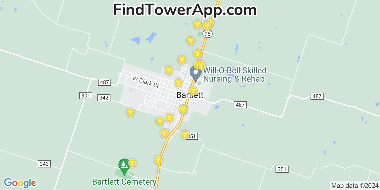 Verizon 4G/5G cell tower coverage map Bartlett, Texas