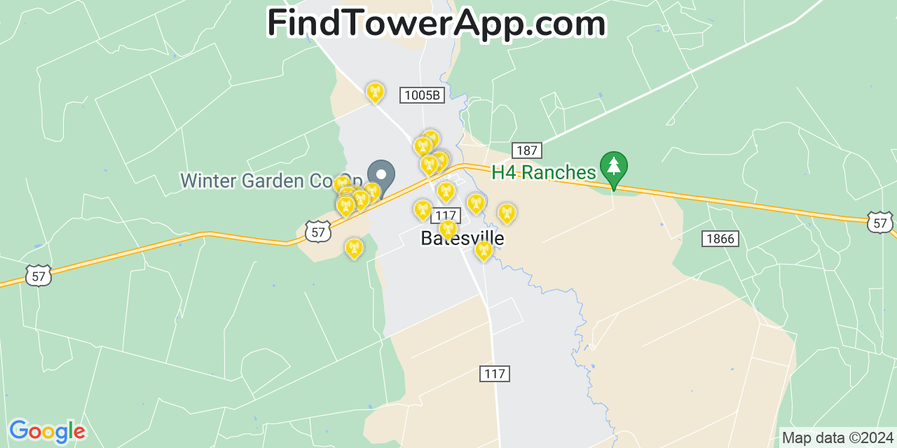 T-Mobile 4G/5G cell tower coverage map Batesville, Texas