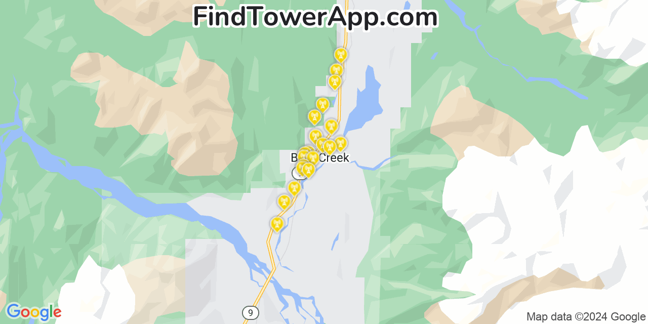 T-Mobile 4G/5G cell tower coverage map Bear Creek, Alaska