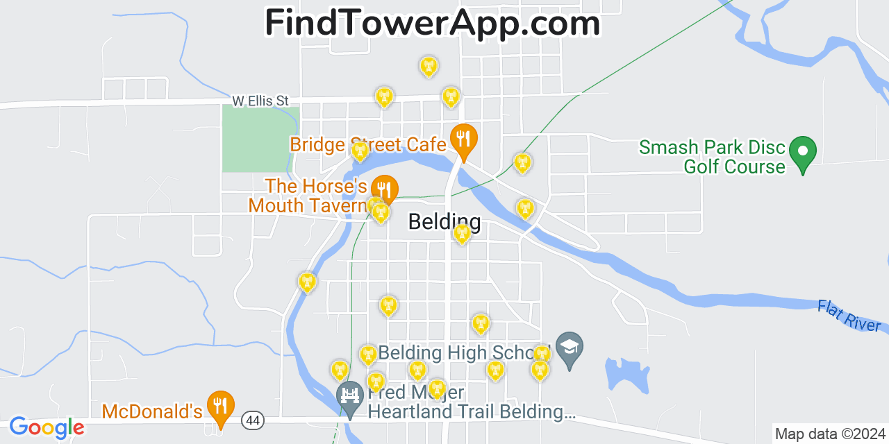T-Mobile 4G/5G cell tower coverage map Belding, Michigan