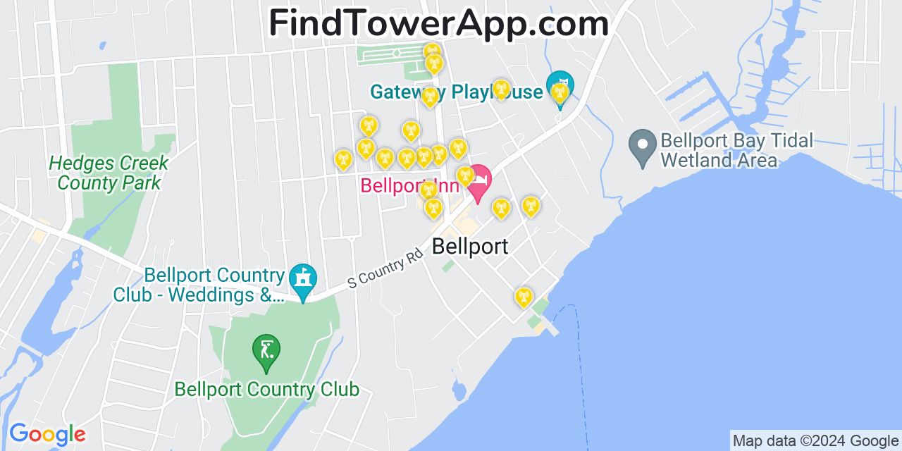 T-Mobile 4G/5G cell tower coverage map Bellport, New York