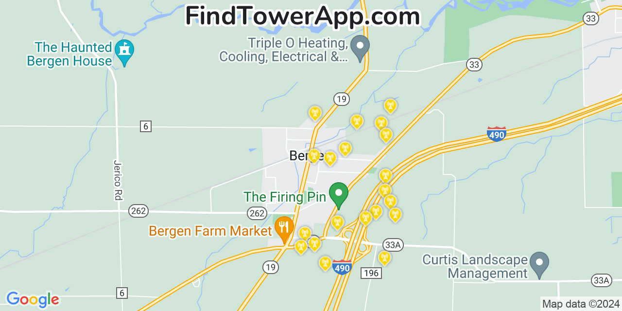 T-Mobile 4G/5G cell tower coverage map Bergen, New York