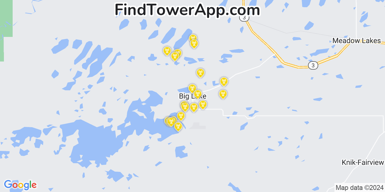 AT&T 4G/5G cell tower coverage map Big Lake, Alaska