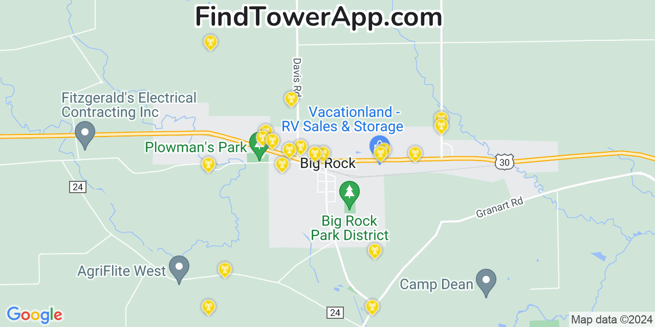 T-Mobile 4G/5G cell tower coverage map Big Rock, Illinois