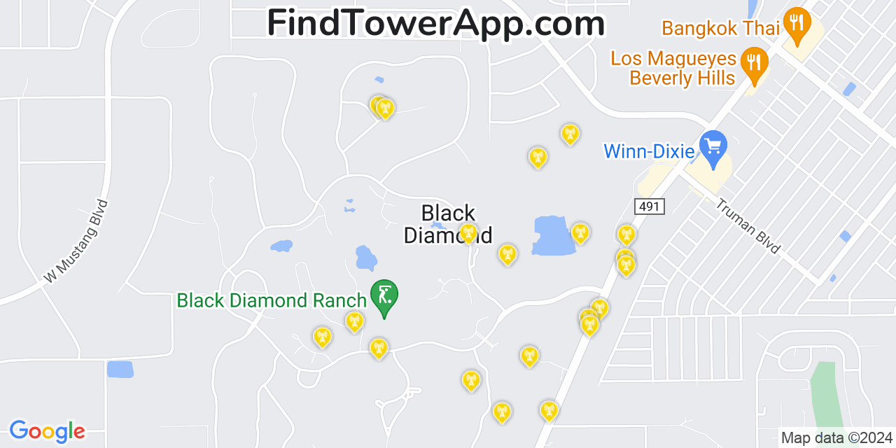 T-Mobile 4G/5G cell tower coverage map Black Diamond, Florida