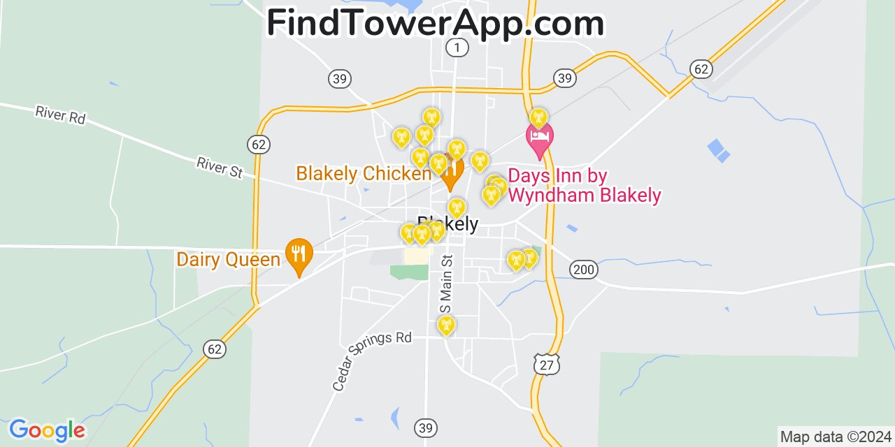 T-Mobile 4G/5G cell tower coverage map Blakely, Georgia