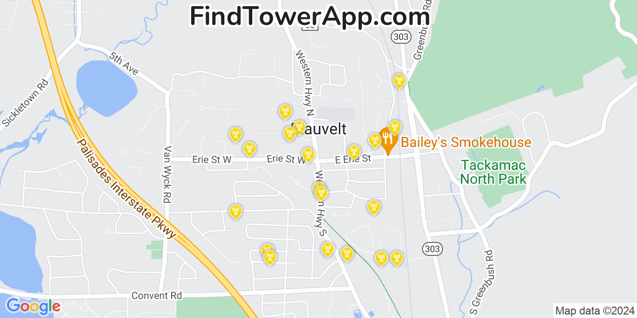 AT&T 4G/5G cell tower coverage map Blauvelt, New York
