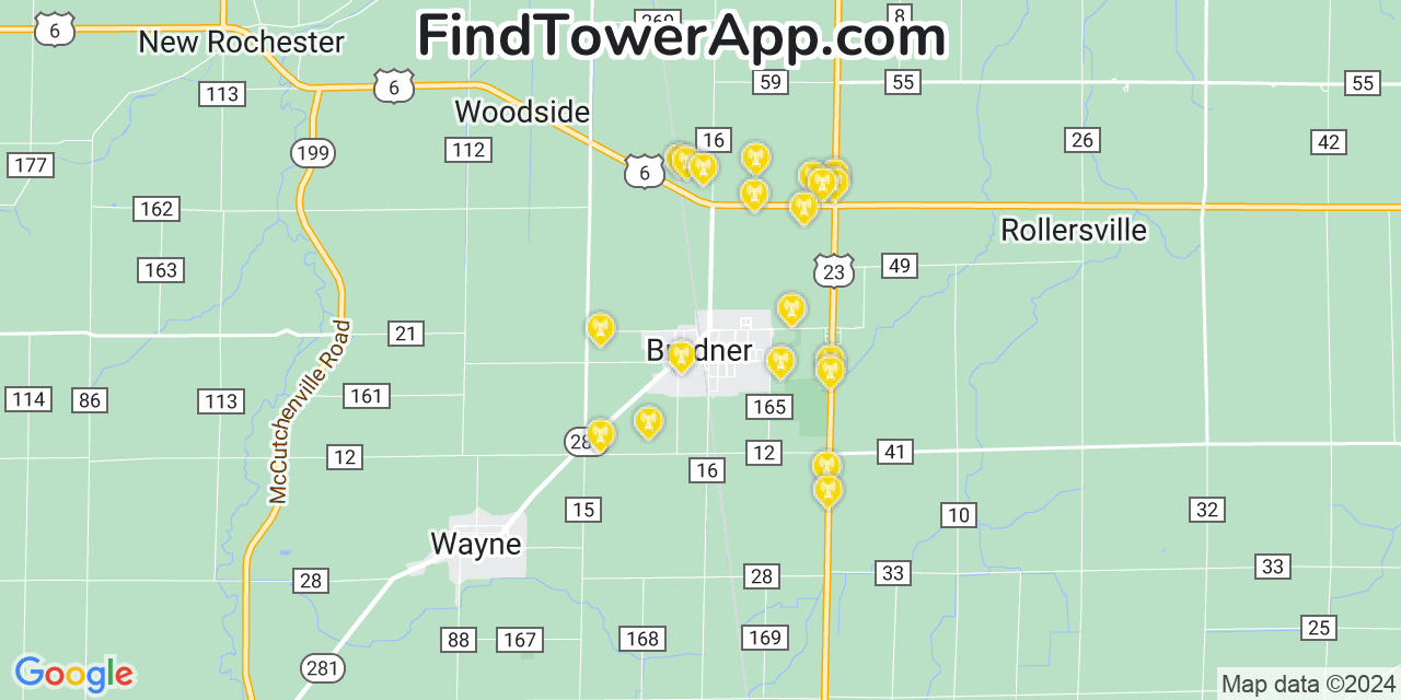 T-Mobile 4G/5G cell tower coverage map Bradner, Ohio