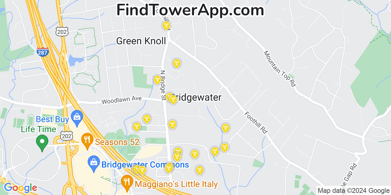 T-Mobile 4G/5G cell tower coverage map Bridgewater, New Jersey