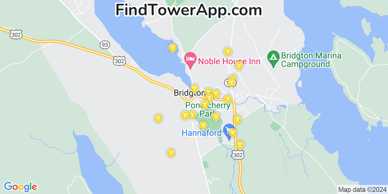 T-Mobile 4G/5G cell tower coverage map Bridgton, Maine