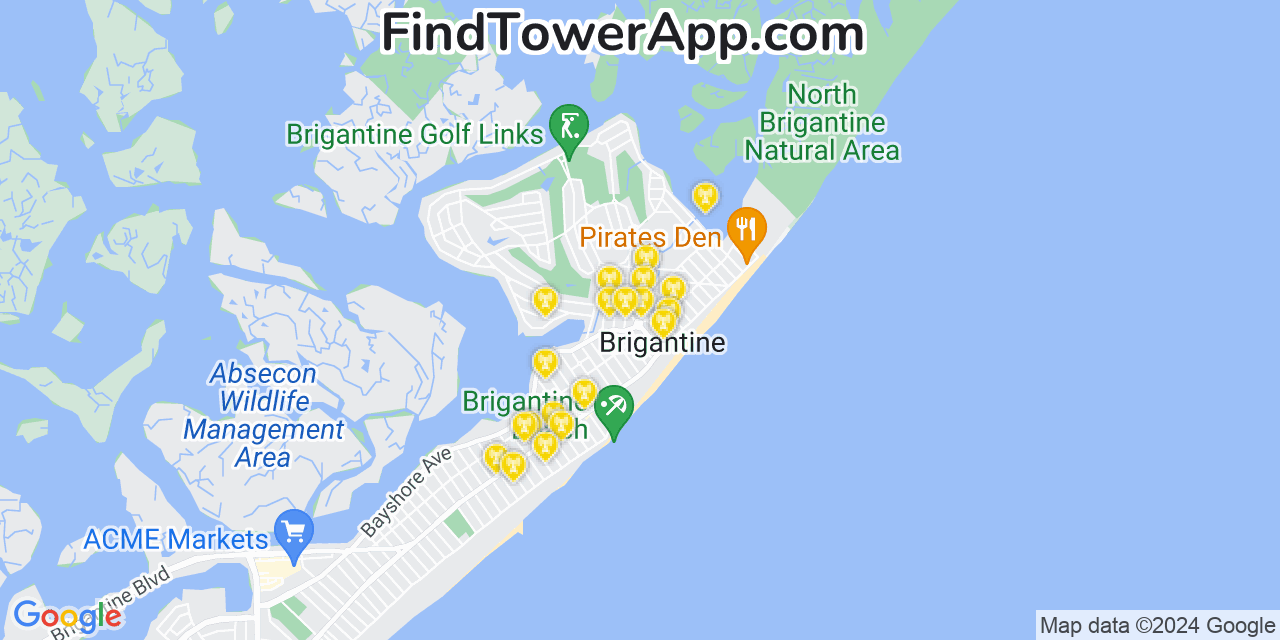 T-Mobile 4G/5G cell tower coverage map Brigantine, New Jersey