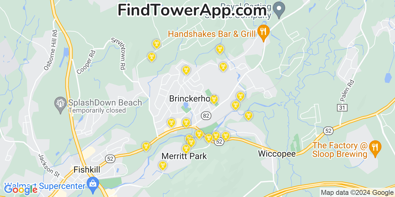 AT&T 4G/5G cell tower coverage map Brinckerhoff, New York