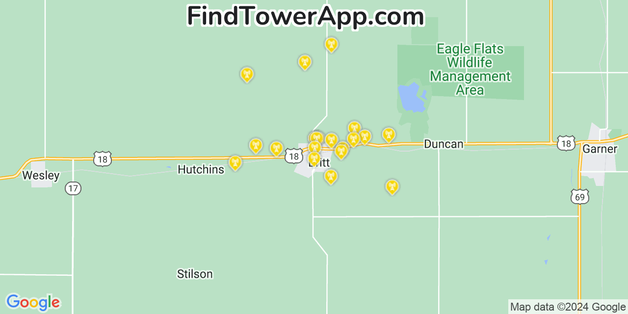 AT&T 4G/5G cell tower coverage map Britt, Iowa