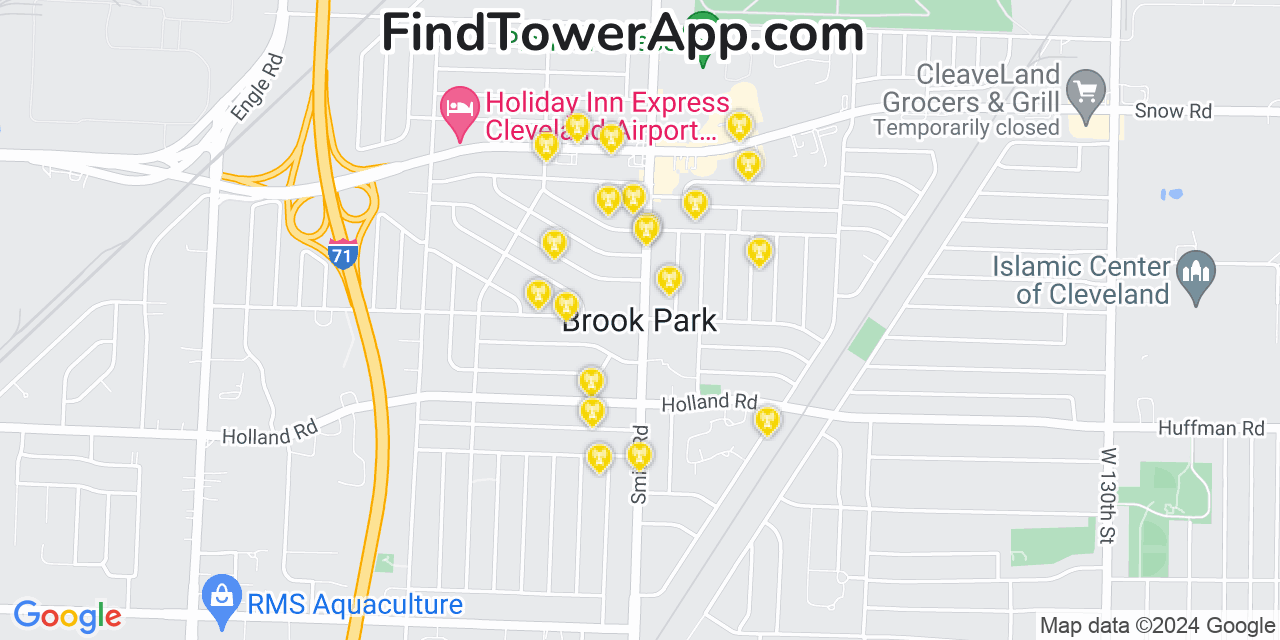 T-Mobile 4G/5G cell tower coverage map Brook Park, Ohio