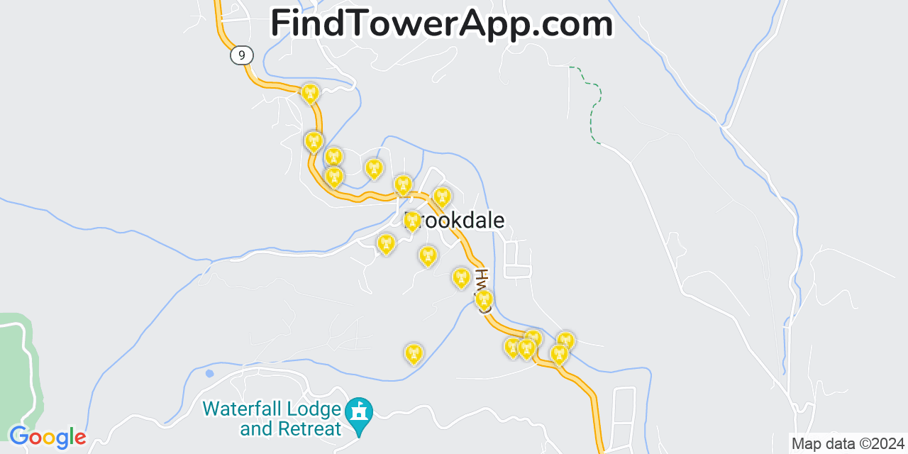 T-Mobile 4G/5G cell tower coverage map Brookdale, California