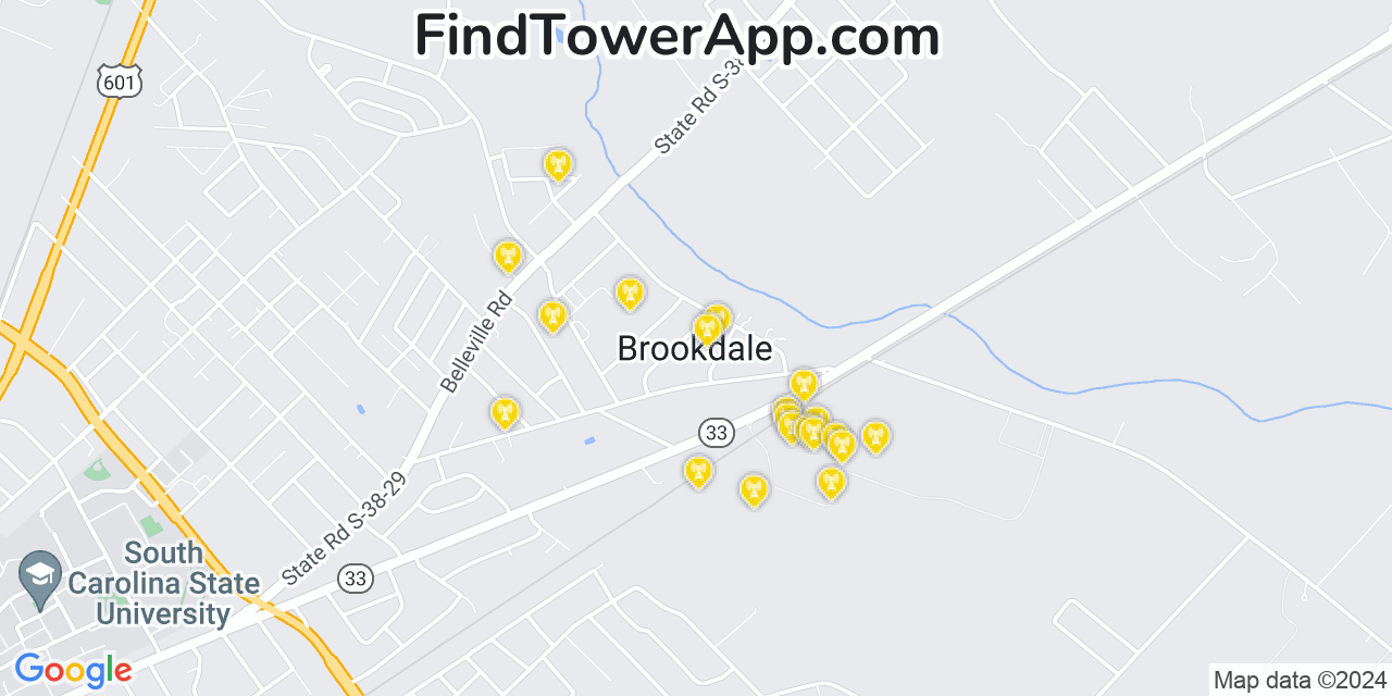 Verizon 4G/5G cell tower coverage map Brookdale, South Carolina