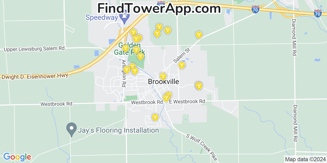 T-Mobile 4G/5G cell tower coverage map Brookville, Ohio