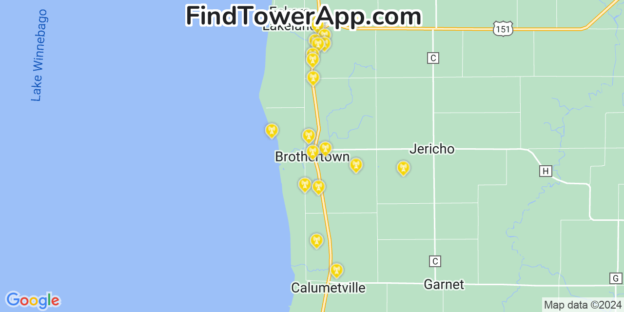 T-Mobile 4G/5G cell tower coverage map Brothertown, Wisconsin