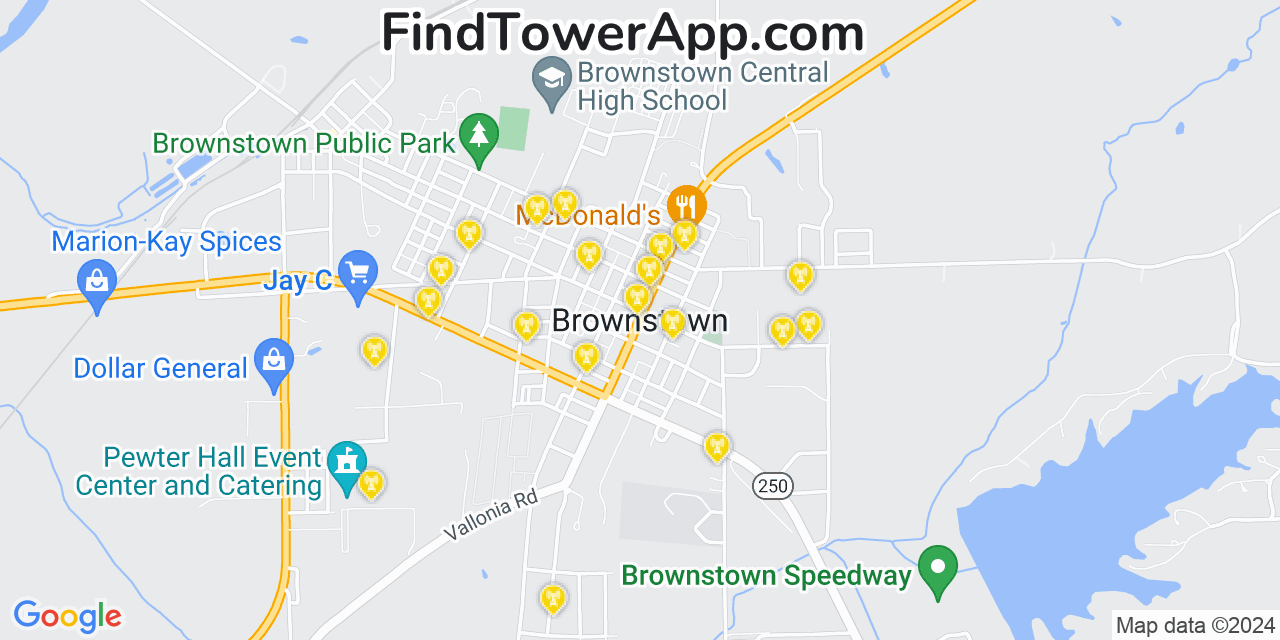 T-Mobile 4G/5G cell tower coverage map Brownstown, Indiana