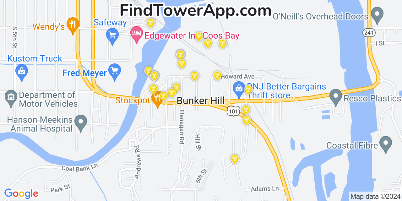 T-Mobile 4G/5G cell tower coverage map Bunker Hill, Oregon