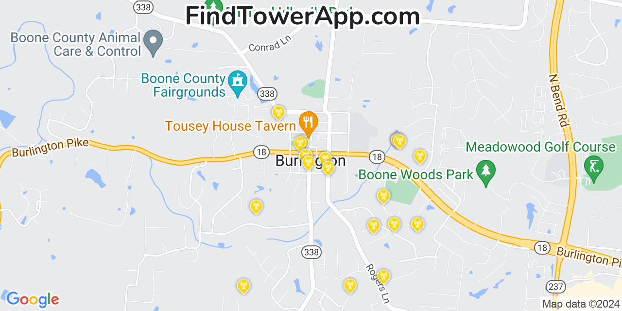 T-Mobile 4G/5G cell tower coverage map Burlington, Kentucky