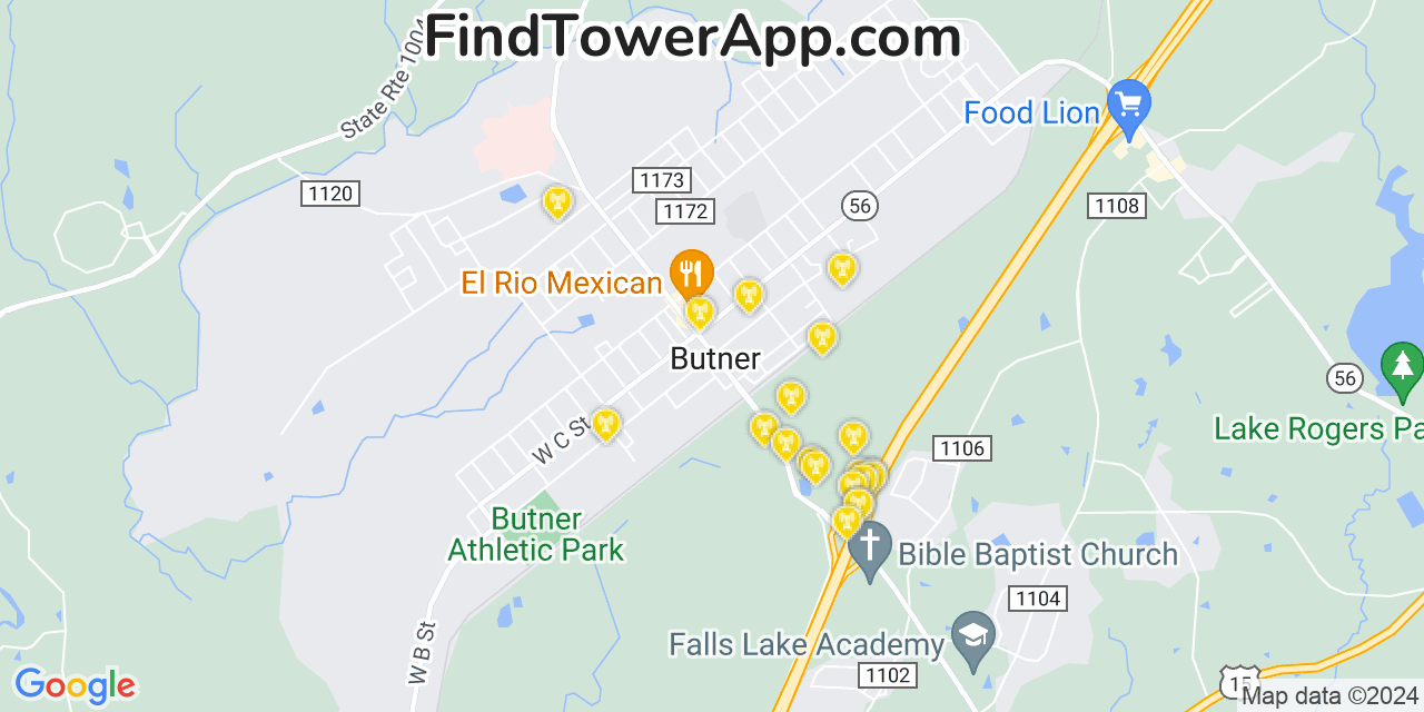 T-Mobile 4G/5G cell tower coverage map Butner, North Carolina